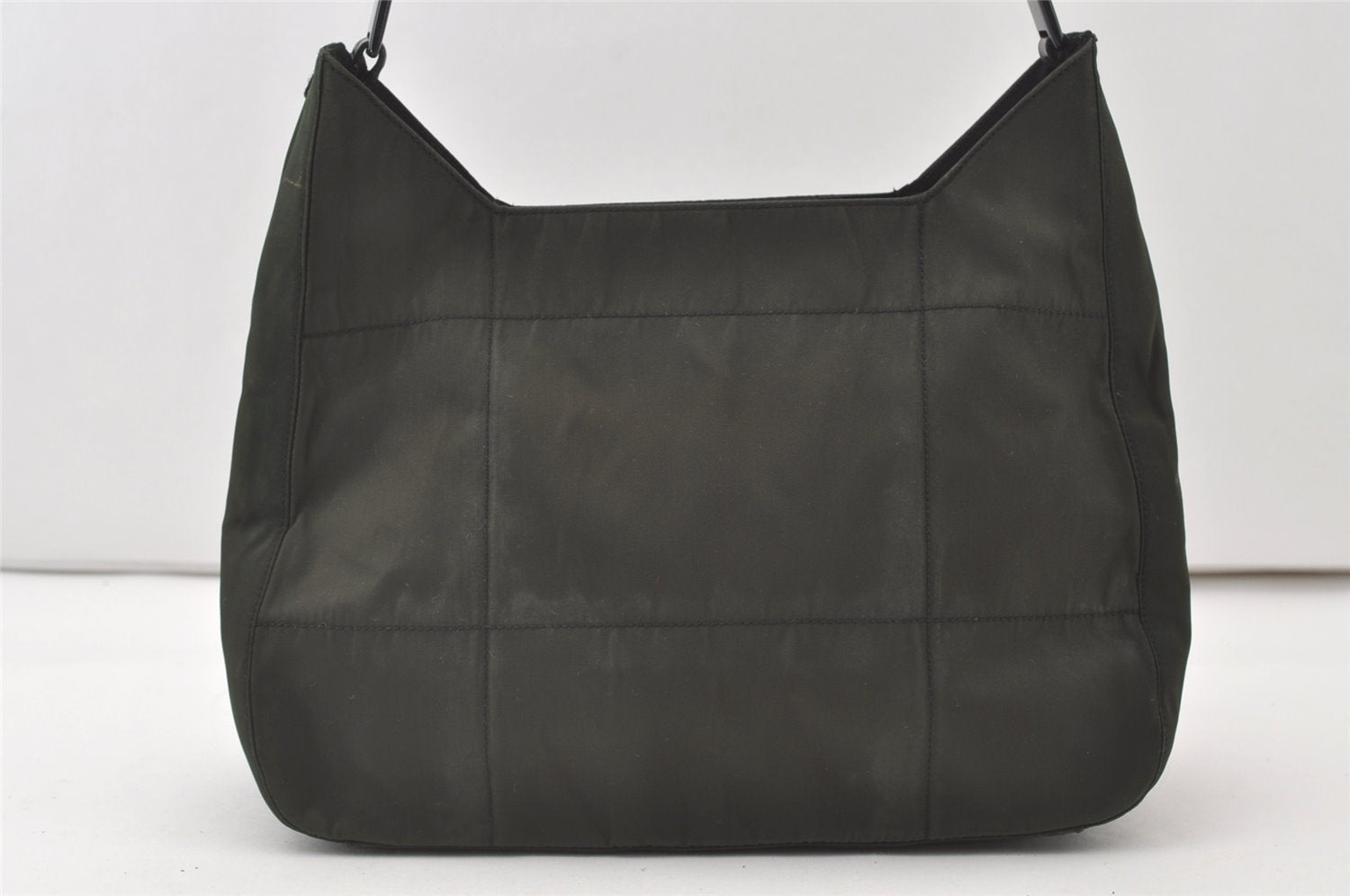 Authentic PRADA Nylon Plastic Leather Shoulder Hand Bag Purse Khaki Green 0687J