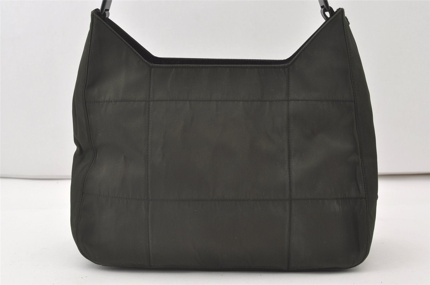 Authentic PRADA Nylon Plastic Leather Shoulder Hand Bag Purse Khaki Green 0687J