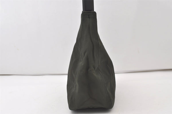 Authentic PRADA Nylon Plastic Leather Shoulder Hand Bag Purse Khaki Green 0687J
