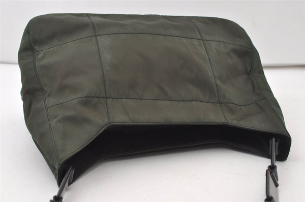 Authentic PRADA Nylon Plastic Leather Shoulder Hand Bag Purse Khaki Green 0687J