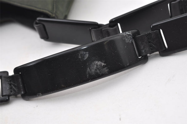 Authentic PRADA Nylon Plastic Leather Shoulder Hand Bag Purse Khaki Green 0687J