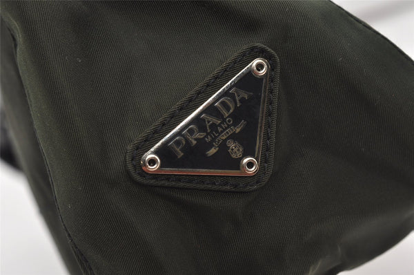 Authentic PRADA Nylon Plastic Leather Shoulder Hand Bag Purse Khaki Green 0687J