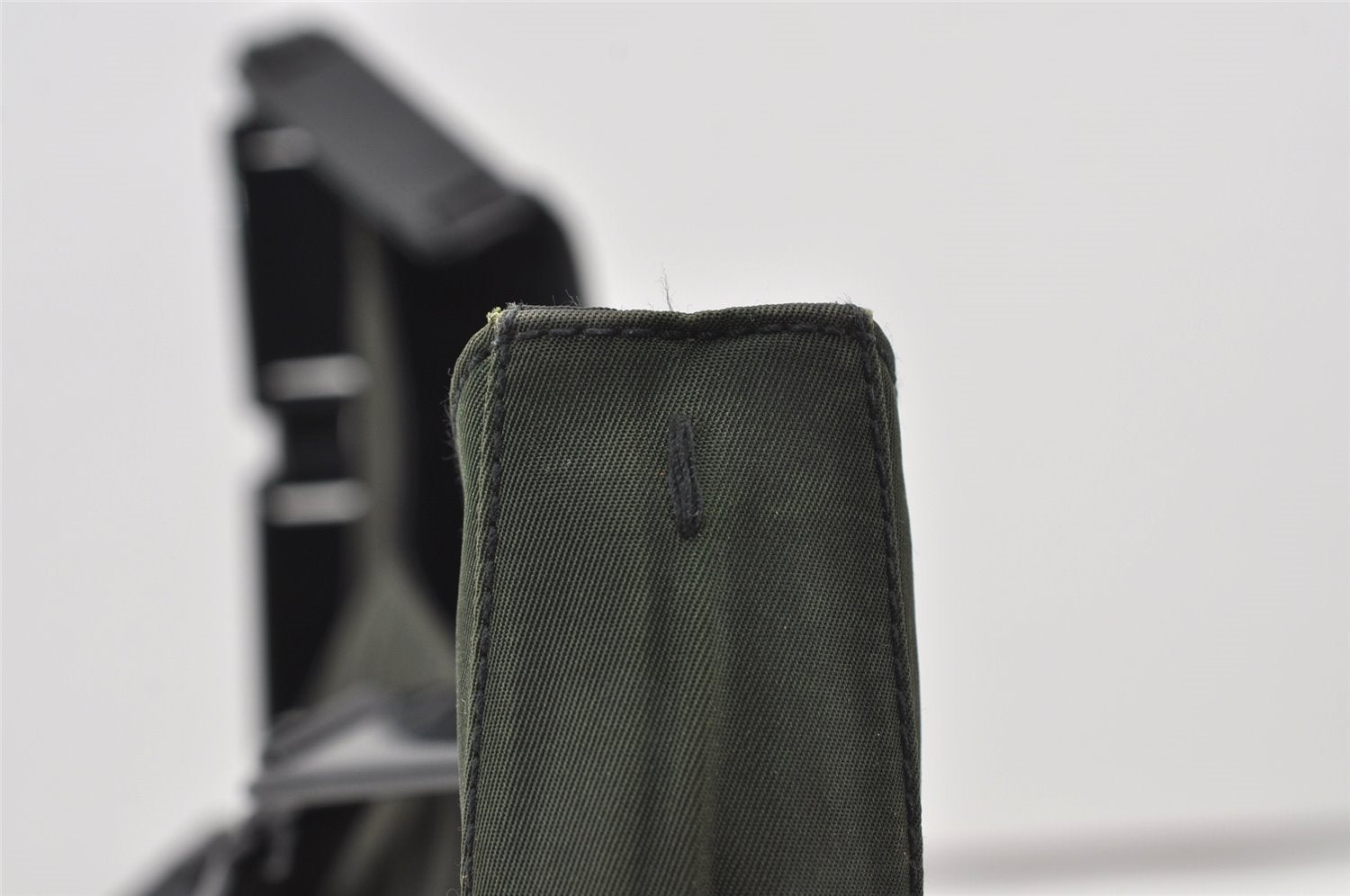 Authentic PRADA Nylon Plastic Leather Shoulder Hand Bag Purse Khaki Green 0687J