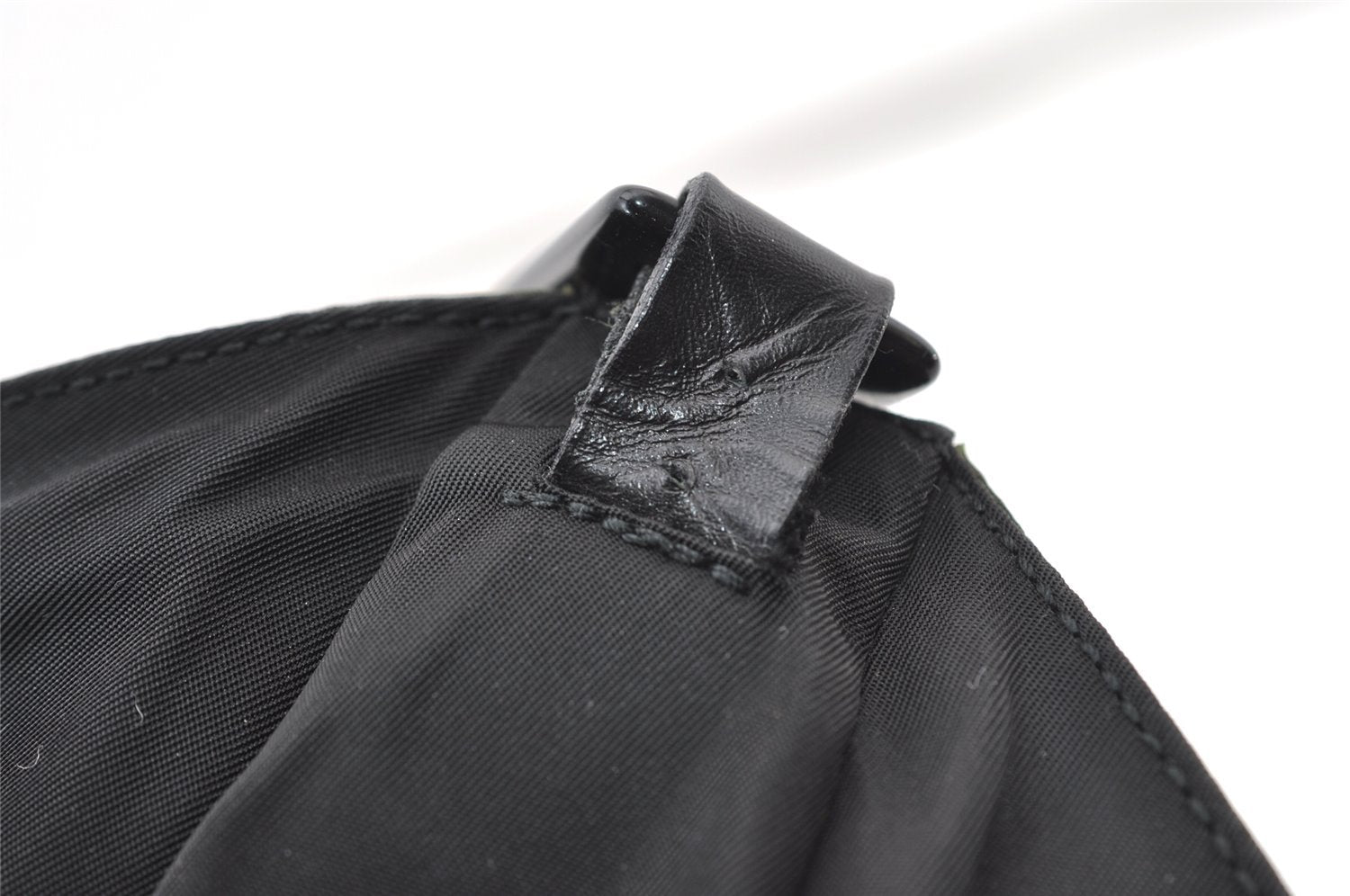 Authentic PRADA Nylon Plastic Leather Shoulder Hand Bag Purse Khaki Green 0687J