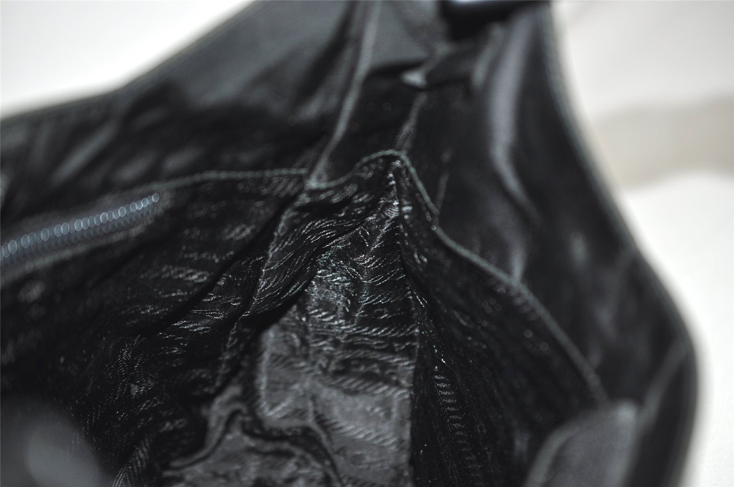 Authentic PRADA Nylon Plastic Leather Shoulder Hand Bag Purse Khaki Green 0687J