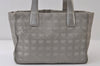 Authentic CHANEL New Travel Line Shoulder Tote Bag Nylon Leather Silver 0688J