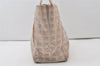 Authentic CHANEL New Travel Line Shoulder Tote Bag Nylon Leather Beige 0689J