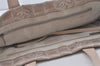 Authentic CHANEL New Travel Line Shoulder Tote Bag Nylon Leather Beige 0689J