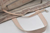 Authentic CHANEL New Travel Line Shoulder Tote Bag Nylon Leather Beige 0689J