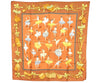 Authentic HERMES Carre 90 Scarf "La Danse" Silk Brown Box 0689K