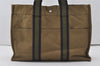 Authentic HERMES Fourre Tout MM Hand Tote Bag Canvas Khaki Green 0690J