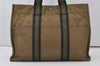 Authentic HERMES Fourre Tout MM Hand Tote Bag Canvas Khaki Green 0690J