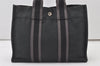 Authentic HERMES Fourre Tout PM Vintage Hand Tote Bag Canvas Black 0691J