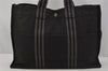 Authentic HERMES Vintage Fourre Tout MM Hand Tote Bag Canvas Black 0692J