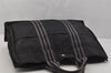 Authentic HERMES Vintage Fourre Tout MM Hand Tote Bag Canvas Black 0692J