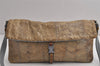 Authentic PRADA Vintage Leather Enamel Shoulder Bag Purse Beige 0692K