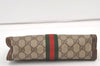 Authentic GUCCI Web Sherry Line Clutch Hand Bag Purse GG PVC Leather Brown 0694K