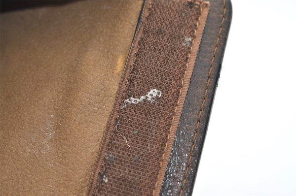 Authentic GUCCI Web Sherry Line Clutch Hand Bag Purse GG PVC Leather Brown 0694K