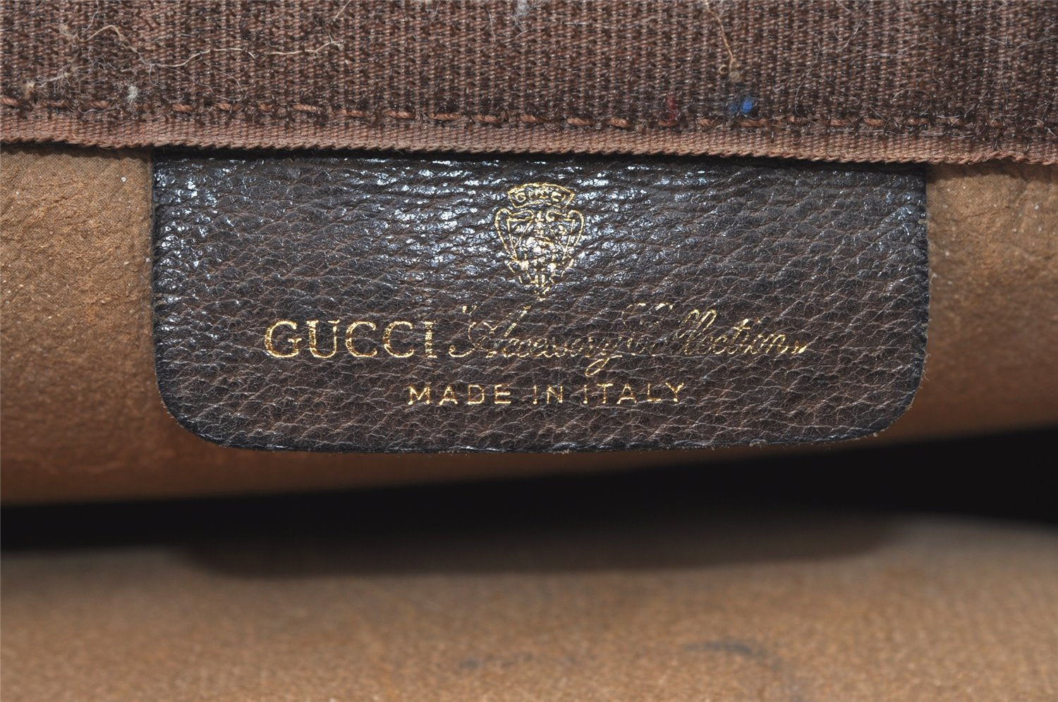 Authentic GUCCI Web Sherry Line Clutch Hand Bag Purse GG PVC Leather Brown 0694K