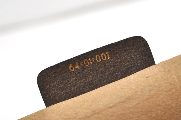 Authentic GUCCI Web Sherry Line Clutch Hand Bag Purse GG PVC Leather Brown 0694K