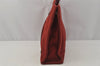 Authentic HERMES Fourre Tout PM Vintage Hand Tote Bag Canvas Red 0696J