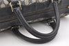 Authentic GUCCI Sherry Line Hand Boston Bag GG PVC Leather Navy Blue 0697J