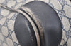 Authentic GUCCI Sherry Line Hand Boston Bag GG PVC Leather Navy Blue 0697J