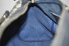 Authentic GUCCI Sherry Line Hand Boston Bag GG PVC Leather Navy Blue 0697J