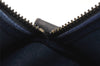 Authentic GUCCI Sherry Line Hand Boston Bag GG PVC Leather Navy Blue 0697J