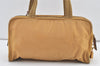 Authentic PRADA Nylon Leather Shoulder Hand Bag Purse Brown Yellow 0697K