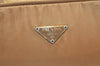 Authentic PRADA Nylon Leather Shoulder Hand Bag Purse Brown Yellow 0697K