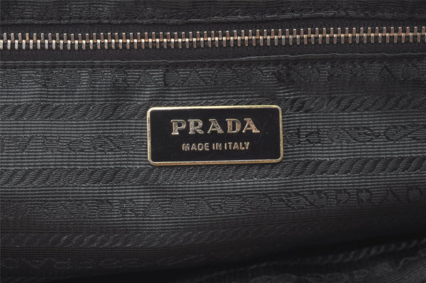 Authentic PRADA Nylon Leather Shoulder Hand Bag Purse Brown Yellow 0697K