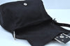 Authentic FENDI Mamma Baguette Shoulder Hand Bag Jersey Leather Black Junk 0698I