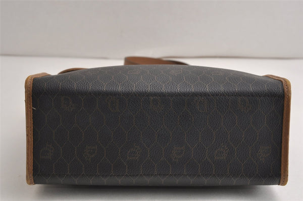 Authentic Christian Dior Honeycomb 2Way Hand Bag PVC Leather Black CD 0698K
