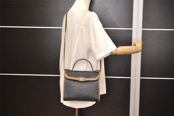 Authentic Christian Dior Honeycomb 2Way Hand Bag PVC Leather Black CD 0698K
