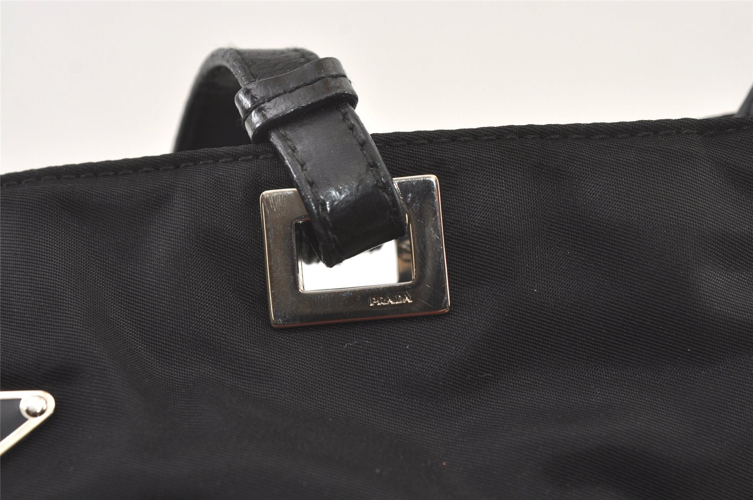 Authentic PRADA Nylon Leather Shoulder Tote Bag Purse Black 0700K