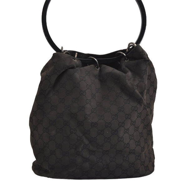 Authentic GUCCI Shoulder Hand Bag Purse GG Canvas Leather 0013738 Brown 0701J
