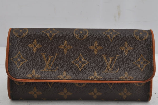 Authentic Louis Vuitton Monogram Pochette Twin PM Shoulder Bag M51854 LV 0701K