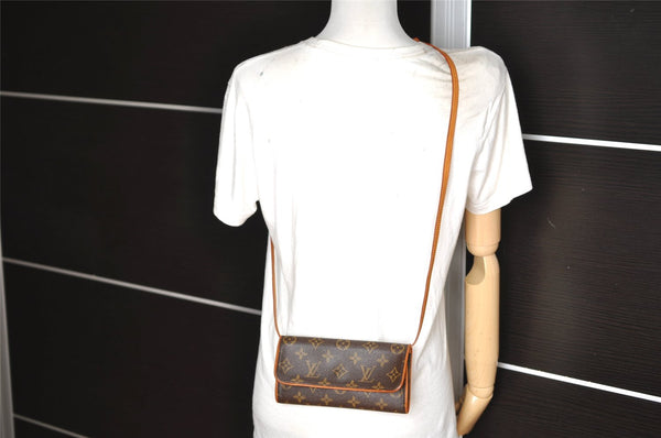 Authentic Louis Vuitton Monogram Pochette Twin PM Shoulder Bag M51854 LV 0701K