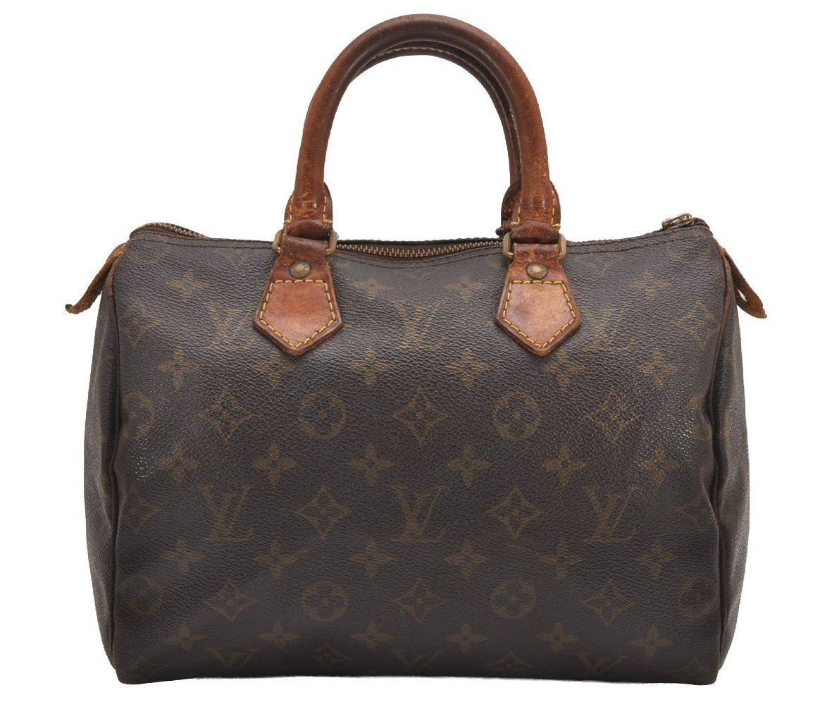 Authentic Louis Vuitton Monogram Speedy 25 Boston Hand Bag M41528 Junk 0704J