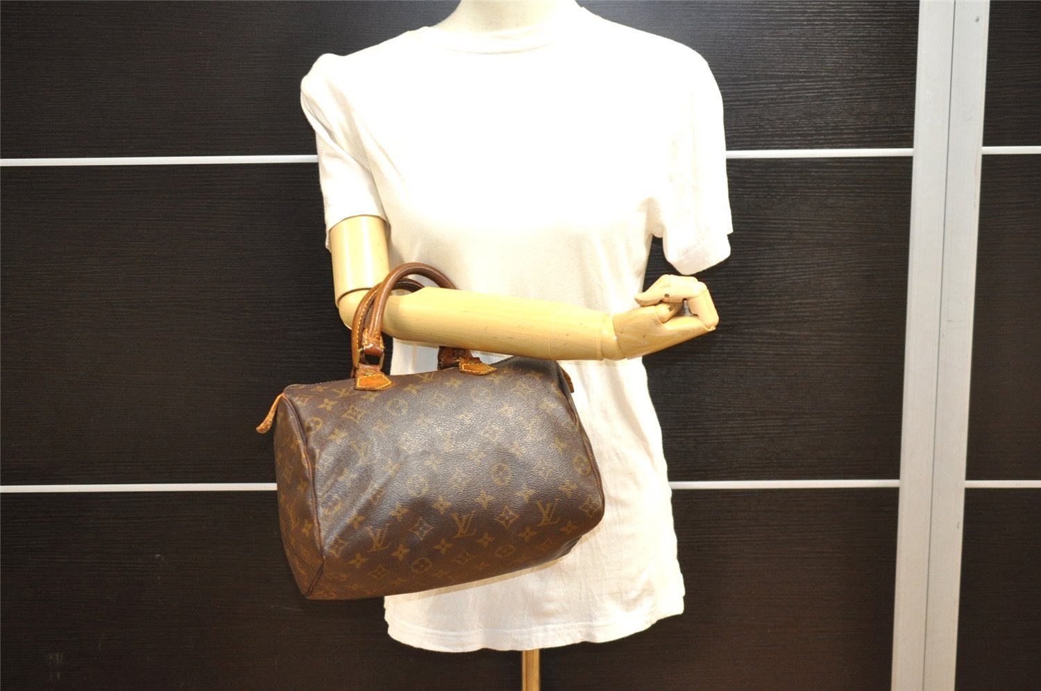 Authentic Louis Vuitton Monogram Speedy 25 Boston Hand Bag M41528 Junk 0704J