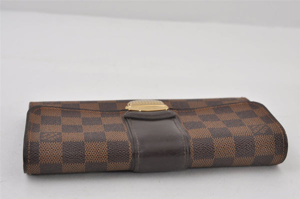 Authentic Louis Vuitton Damier Portefeuille Sistina Purse Wallet N61747 LV 0705J