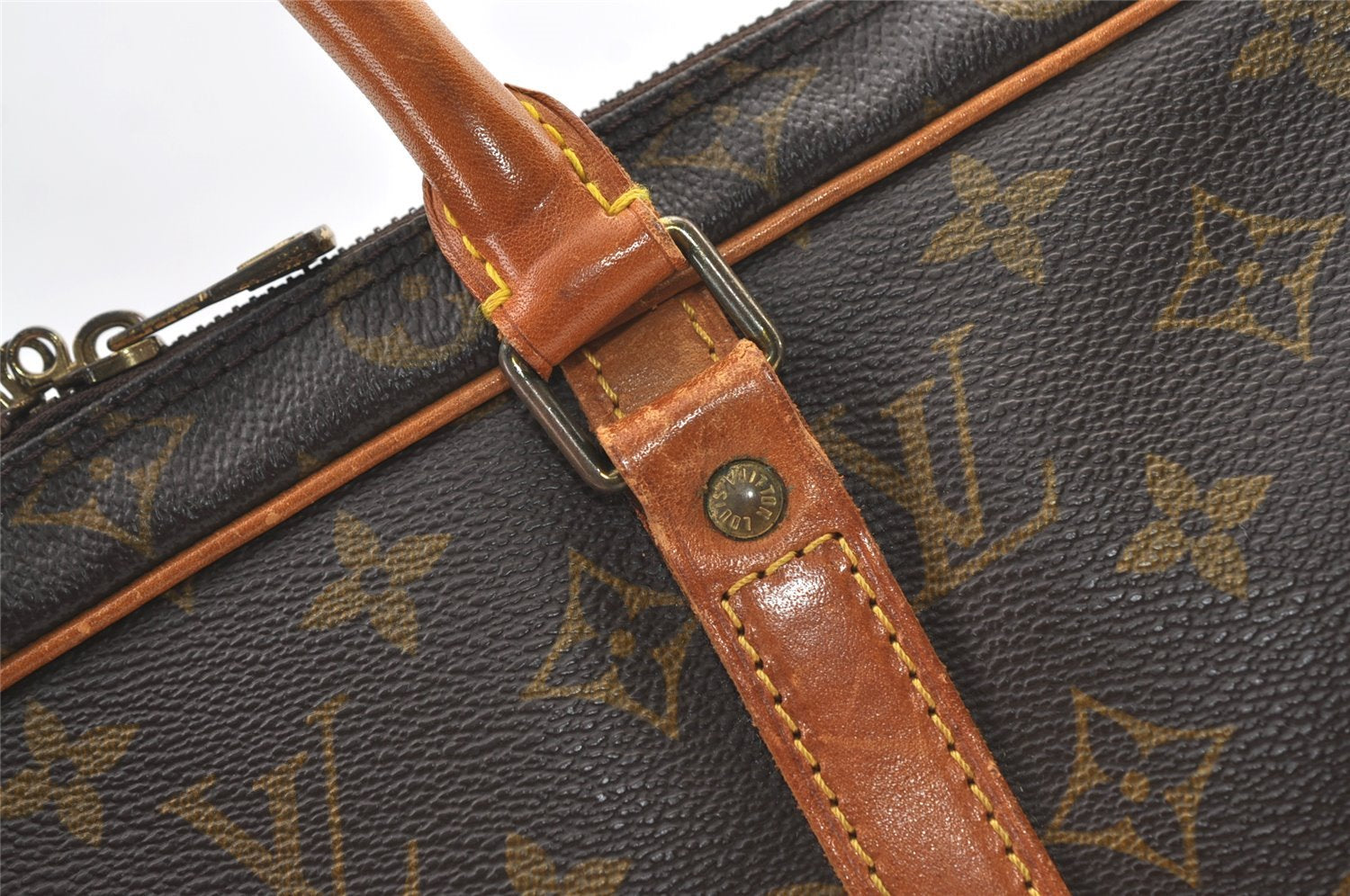 Authentic Louis Vuitton Monogram Porte Documents Voyage M53361 Briefcase 0706K