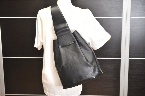 Authentic Louis Vuitton Epi Sac A Dos Shoulder Bag Black M80153 LV 0707K