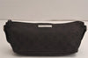 Authentic GUCCI Hand Bag Pouch Purse GG Canvas Leather 07198 Dark Brown 0708K