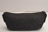 Authentic GUCCI Hand Bag Pouch Purse GG Canvas Leather 07198 Dark Brown 0708K