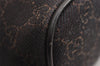 Authentic GUCCI Hand Bag Pouch Purse GG Canvas Leather 07198 Dark Brown 0708K