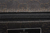 Authentic GUCCI Hand Bag Pouch Purse GG Canvas Leather 07198 Dark Brown 0708K
