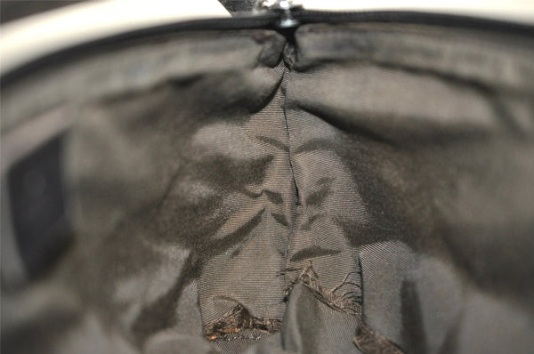 Authentic GUCCI Hand Bag Pouch Purse GG Canvas Leather 07198 Dark Brown 0708K