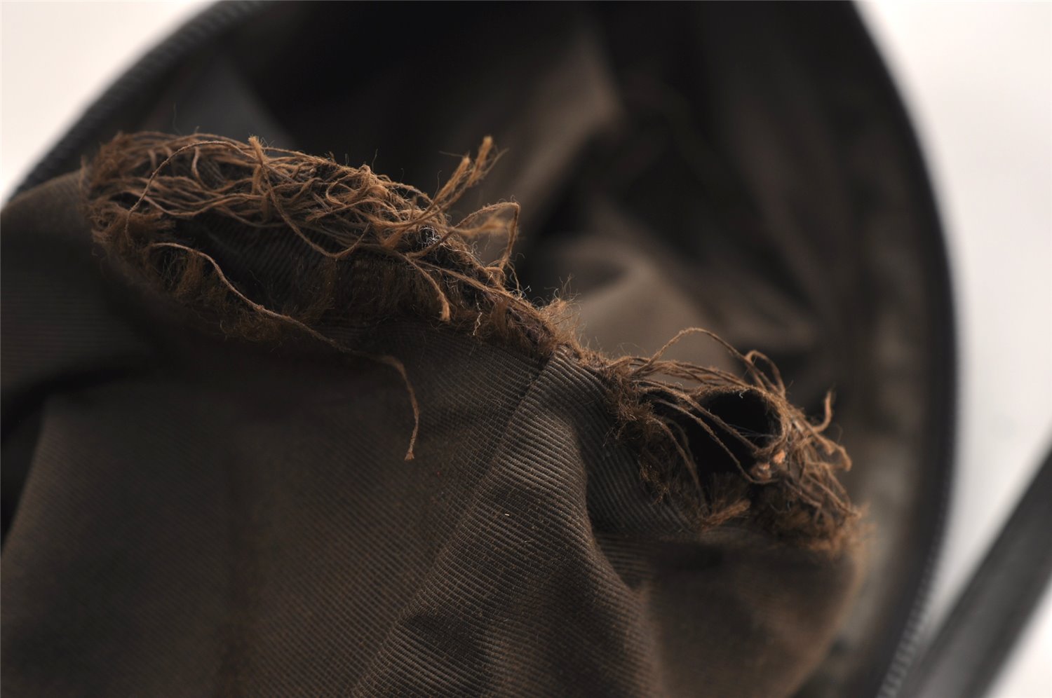 Authentic GUCCI Hand Bag Pouch Purse GG Canvas Leather 07198 Dark Brown 0708K